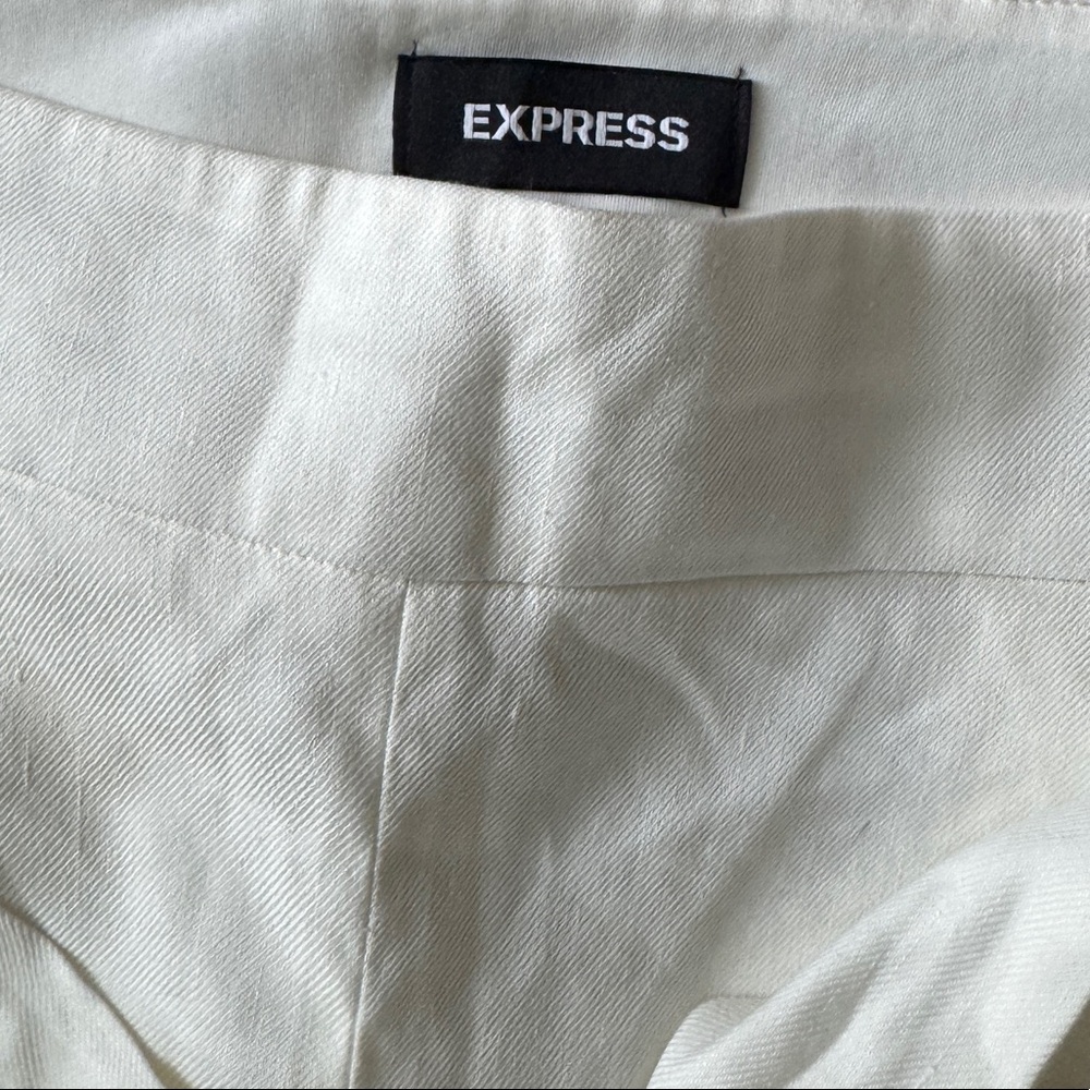 EXPRESS Midi High Rise Linen Women’s Shorts - Picture 5 of 7